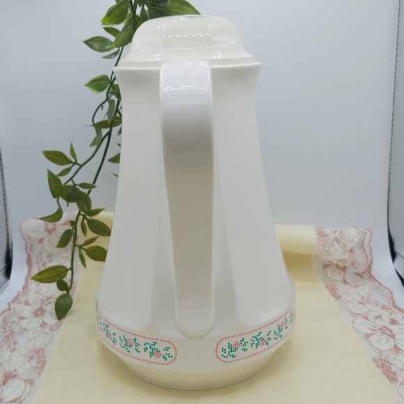 Clearout Item Vintage Thermos Carafe Rose Needlepoint Print - Picture 4 of 13